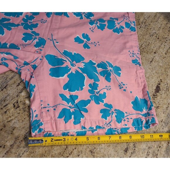 Vintage Men's Size XL Hawaiian Style Honolulu Pink Blue Shorts 36x7 Drawstring - Picture 8 of 13